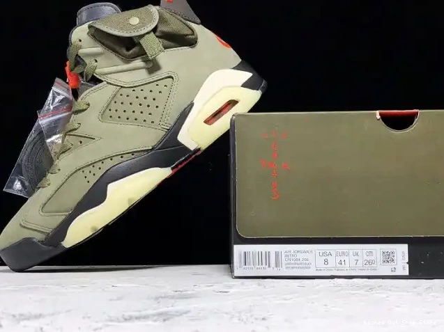 Kick Theory Scott Air Olive Jordan 6 x Travis Medium CN1084-200 0518